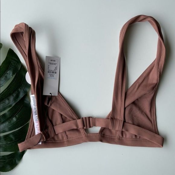 Primark 8 NWT Beige Cheeky Triangle Bikini Top - Picture 3 of 5
